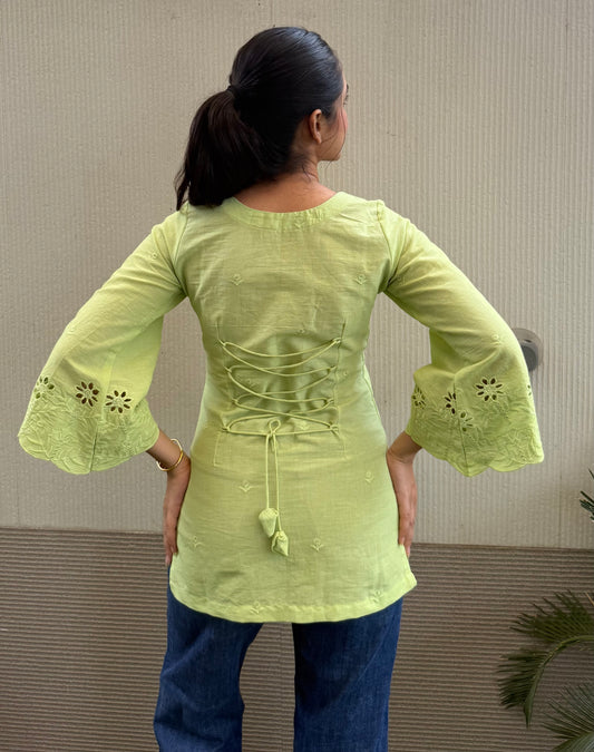 Pista kulfi short kurti