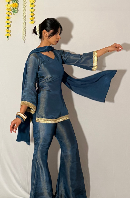 Blue bell bottom pants