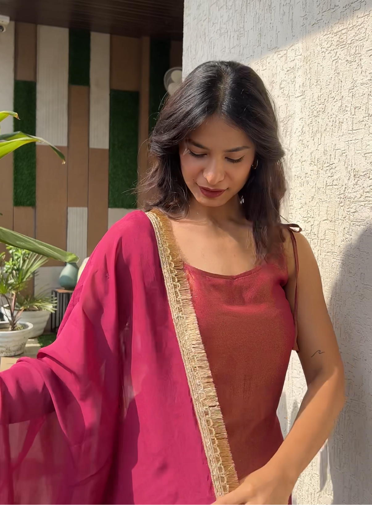 Knotty kurti dupatta pants set