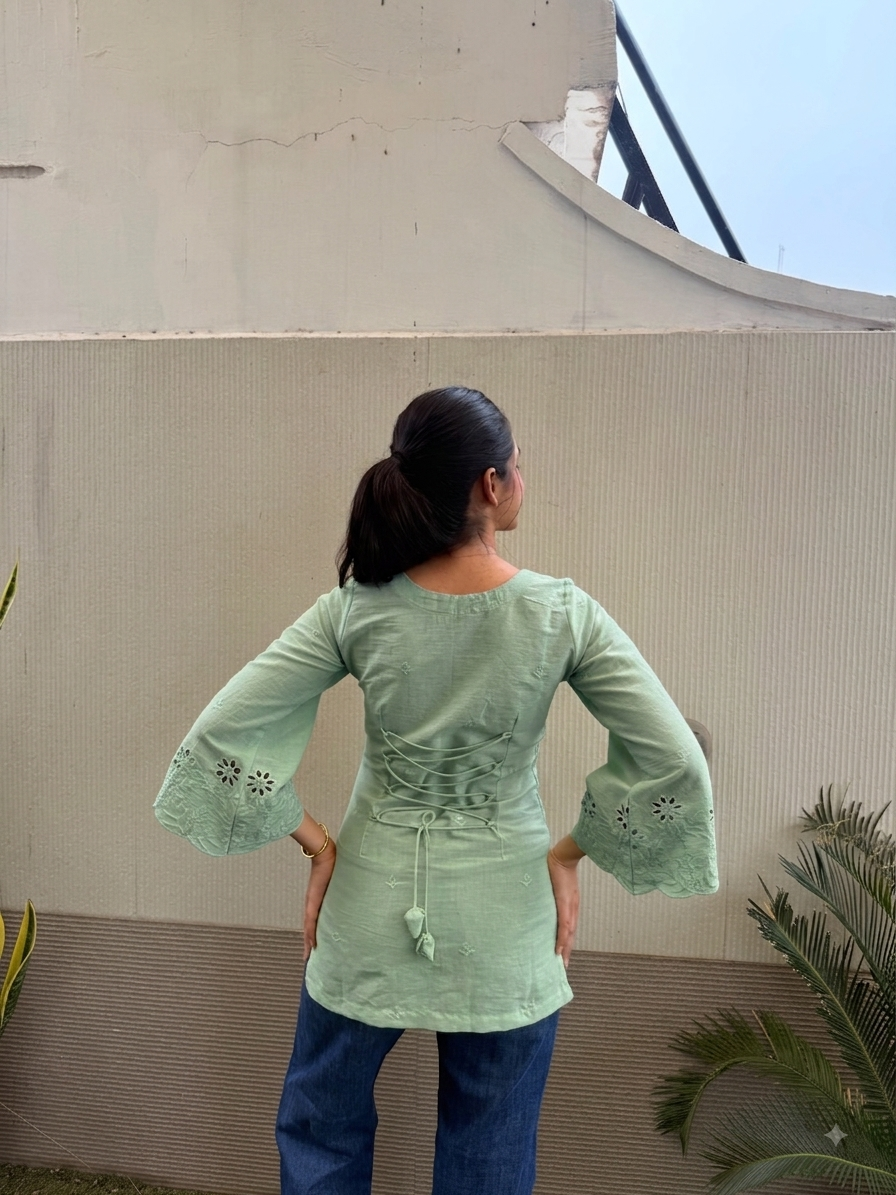 Pista kulfi short kurti