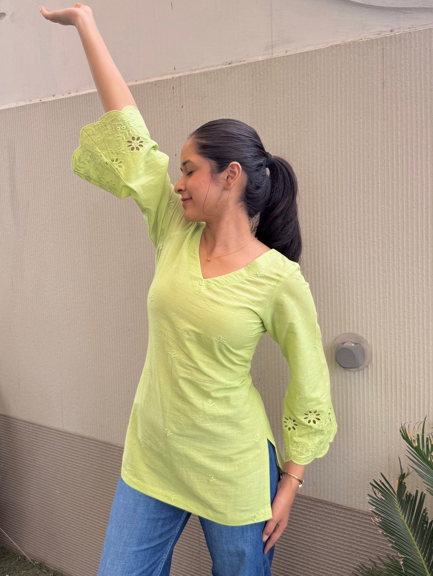 Pista kulfi short kurti