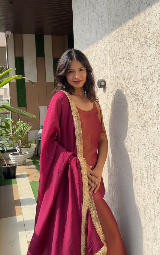 Knotty kurti dupatta pants set