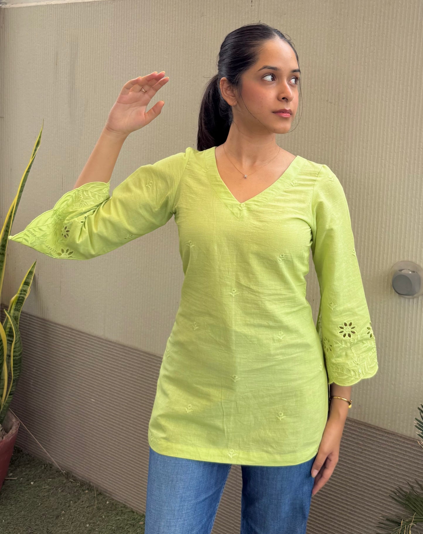 Pista kulfi short kurti