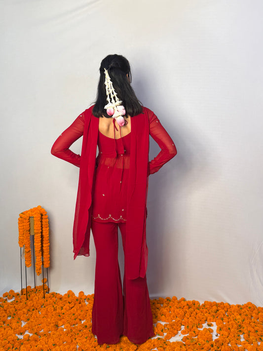 Rajkumari Peplum Set - Red