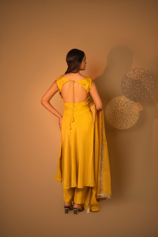 Yellow Swirl Kurta set