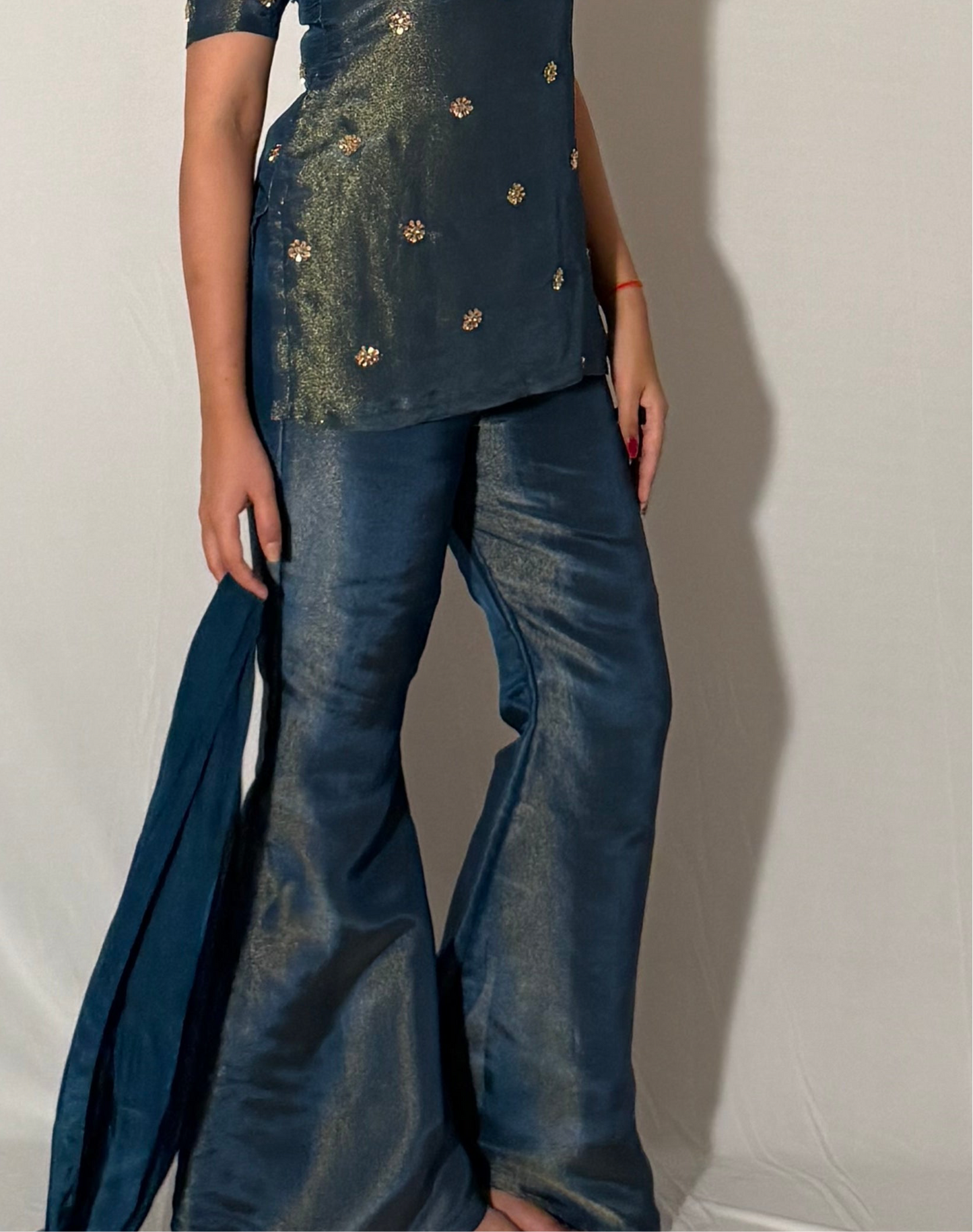 Blue bell bottom pants