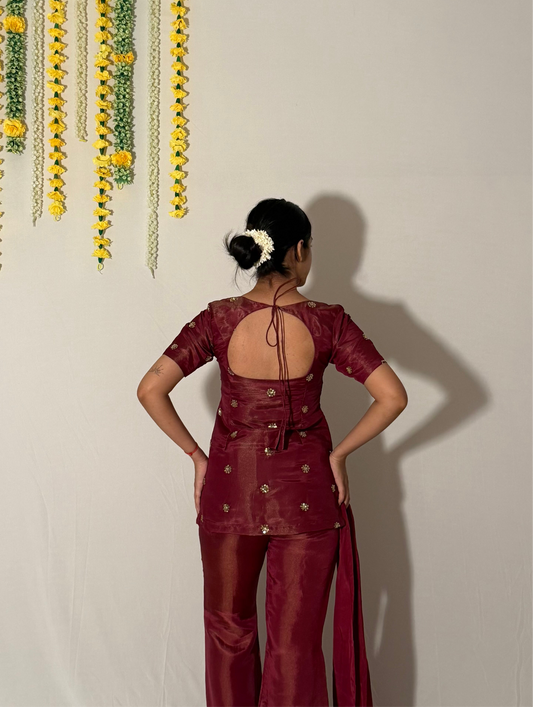 Maroon Y2k top