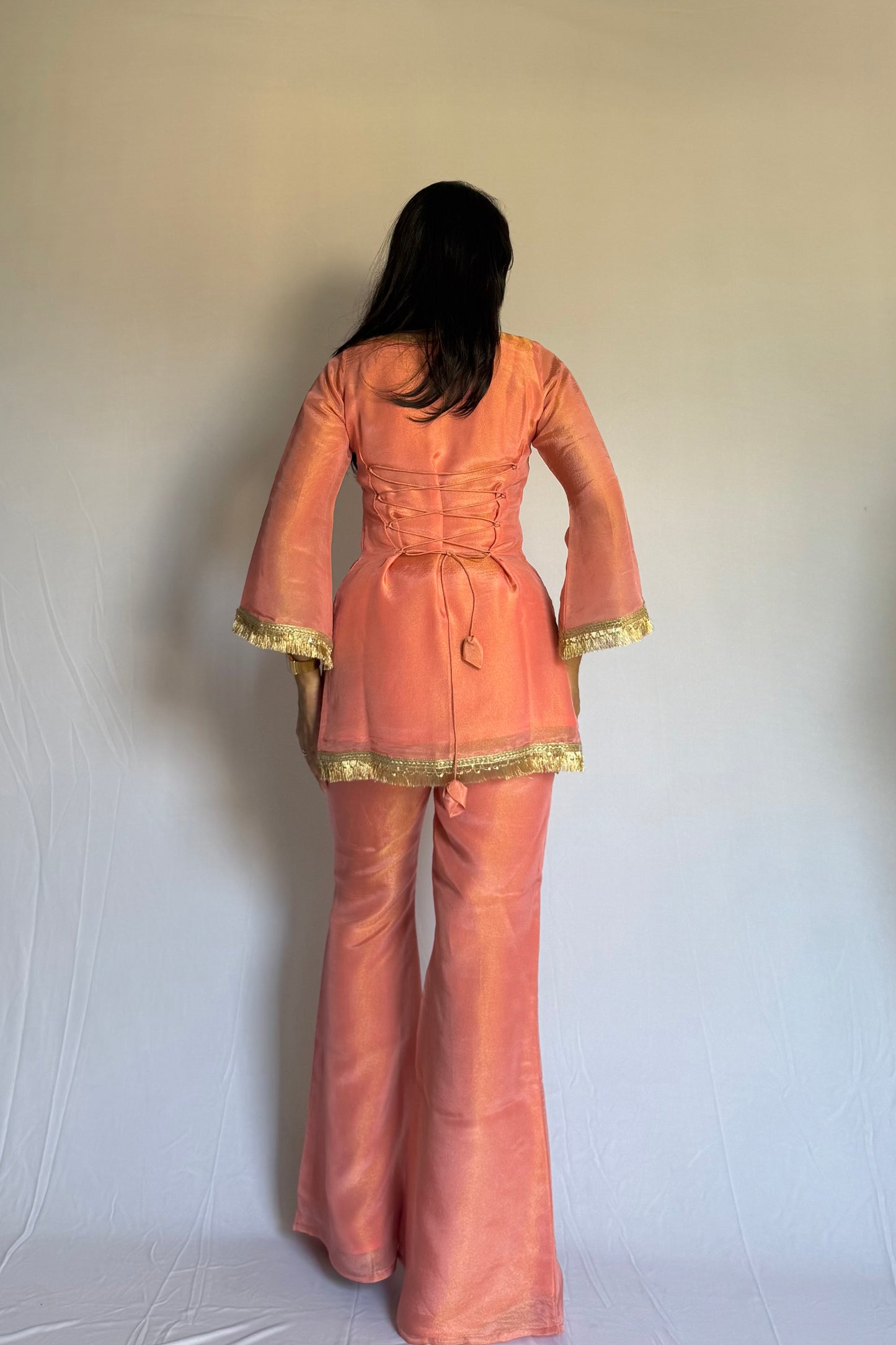 Peach Patakha kurti and dupatta