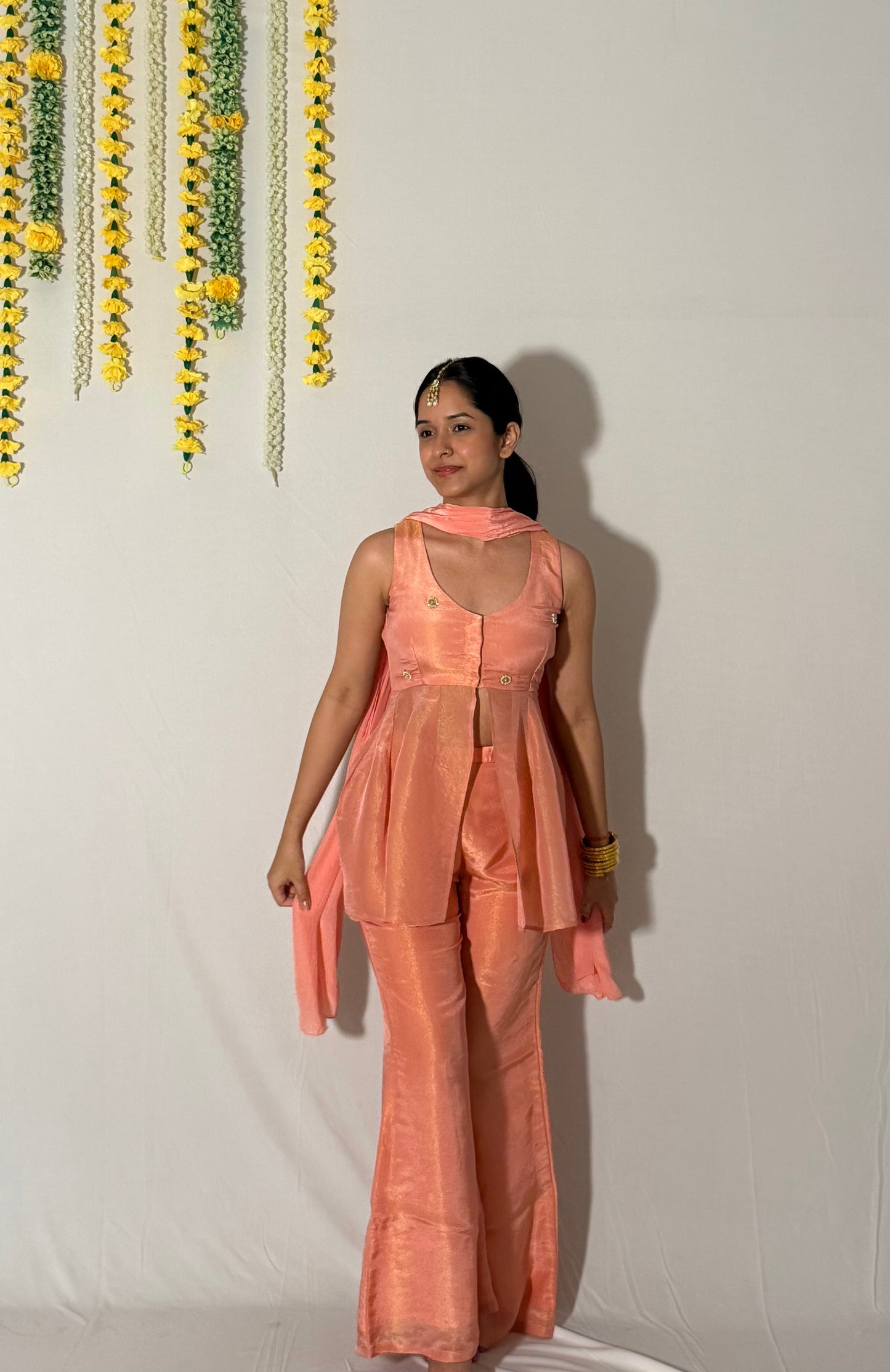 Peach bell bottom pants