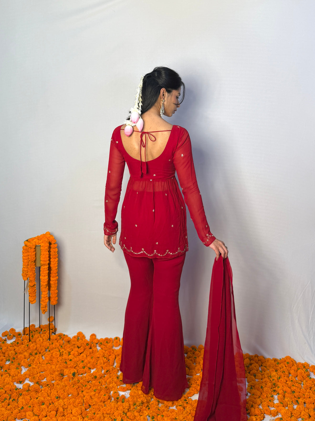 Rajkumari Peplum Set - Red