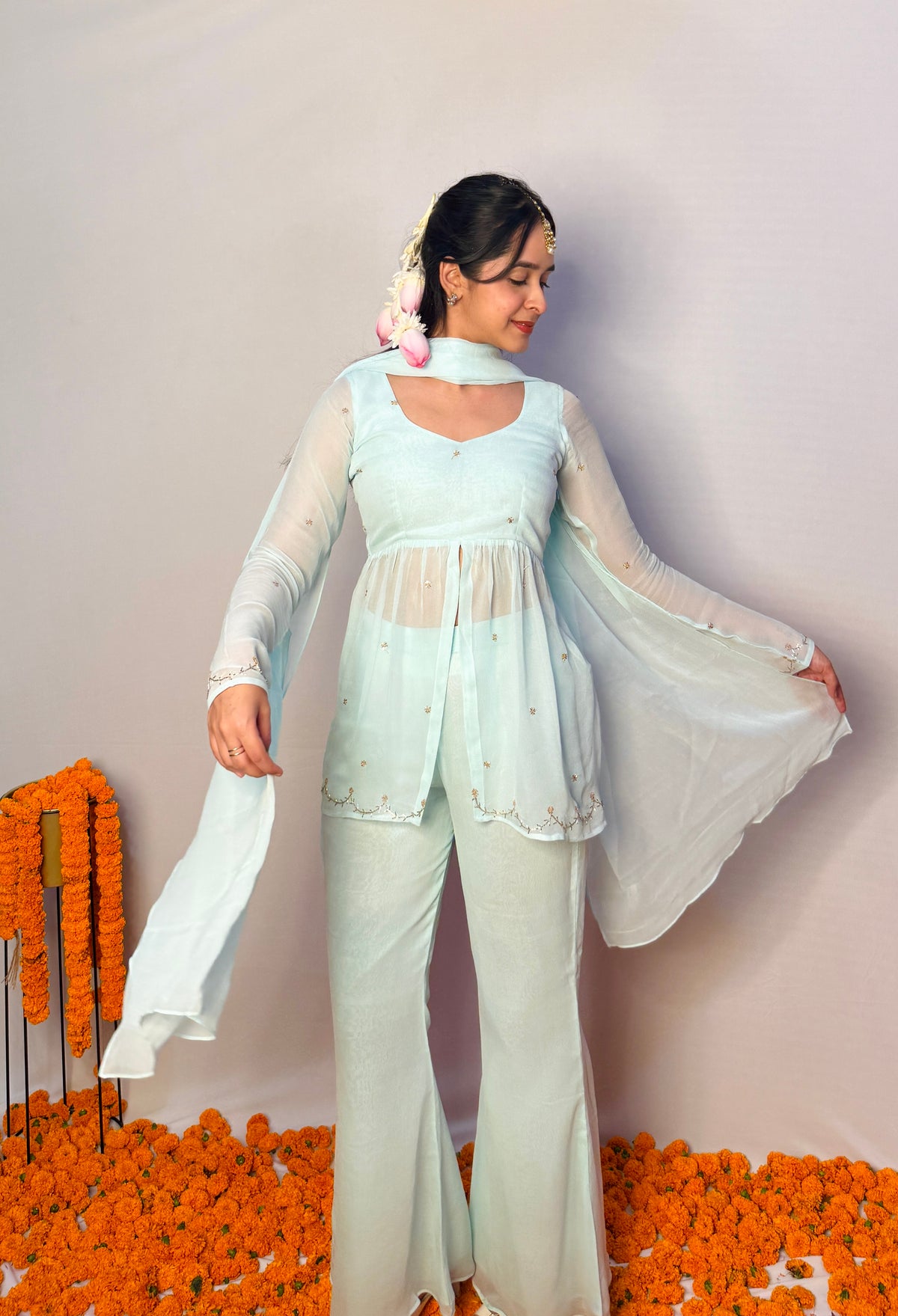 Rajkumari Peplum Set - Blue