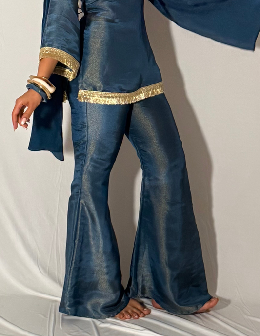 Blue bell bottom pants