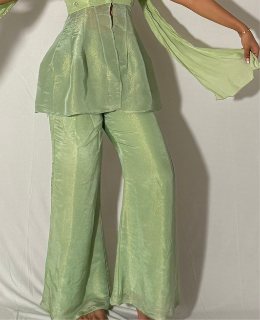 Green bell bottom pants