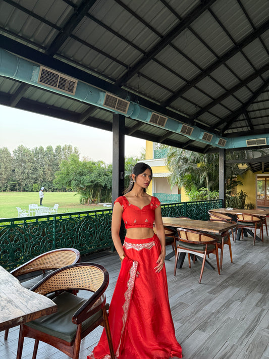 Mastani Lehenga Set - Orange