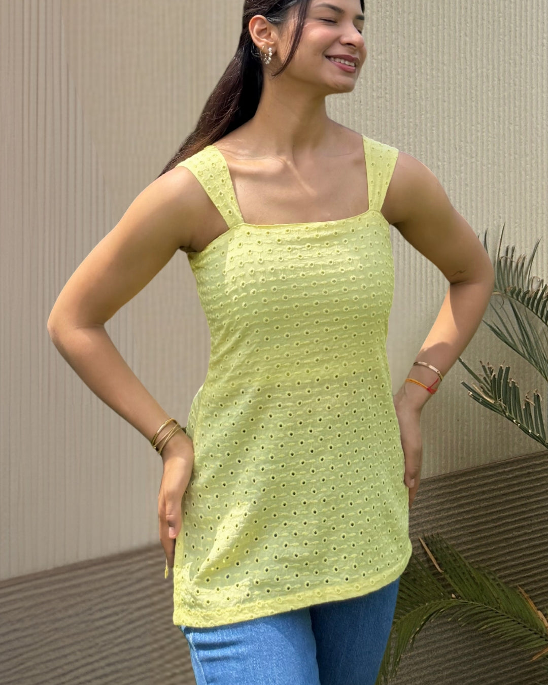Dopahar short kurti butter yellow