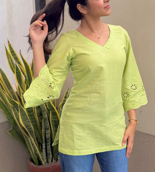 Pista kulfi short kurti