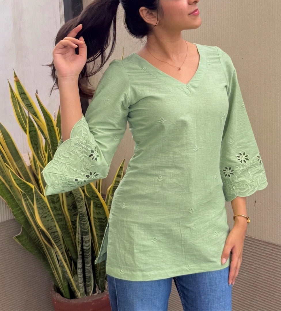 Pista kulfi short kurti