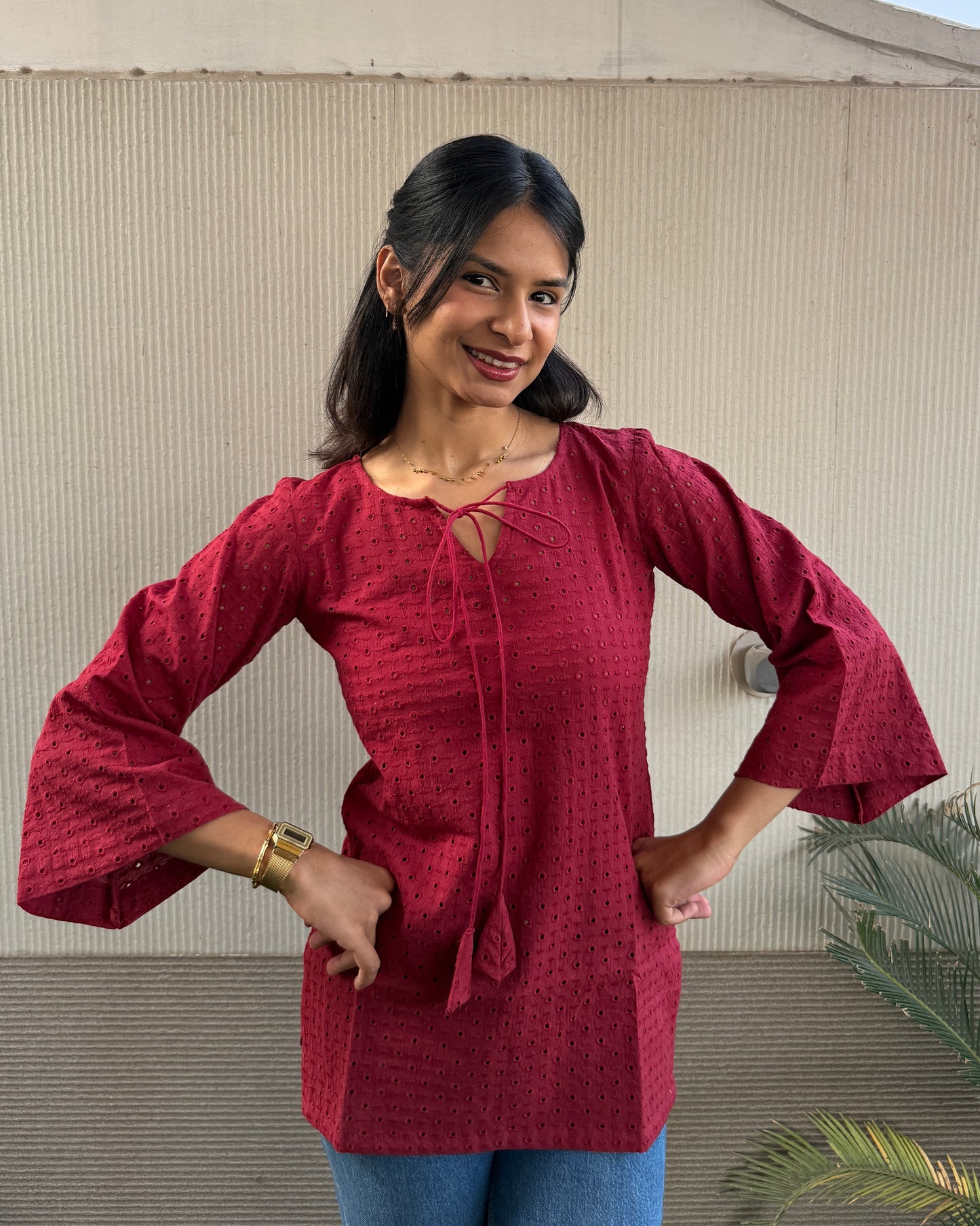 Full sleeves Sham short kurti