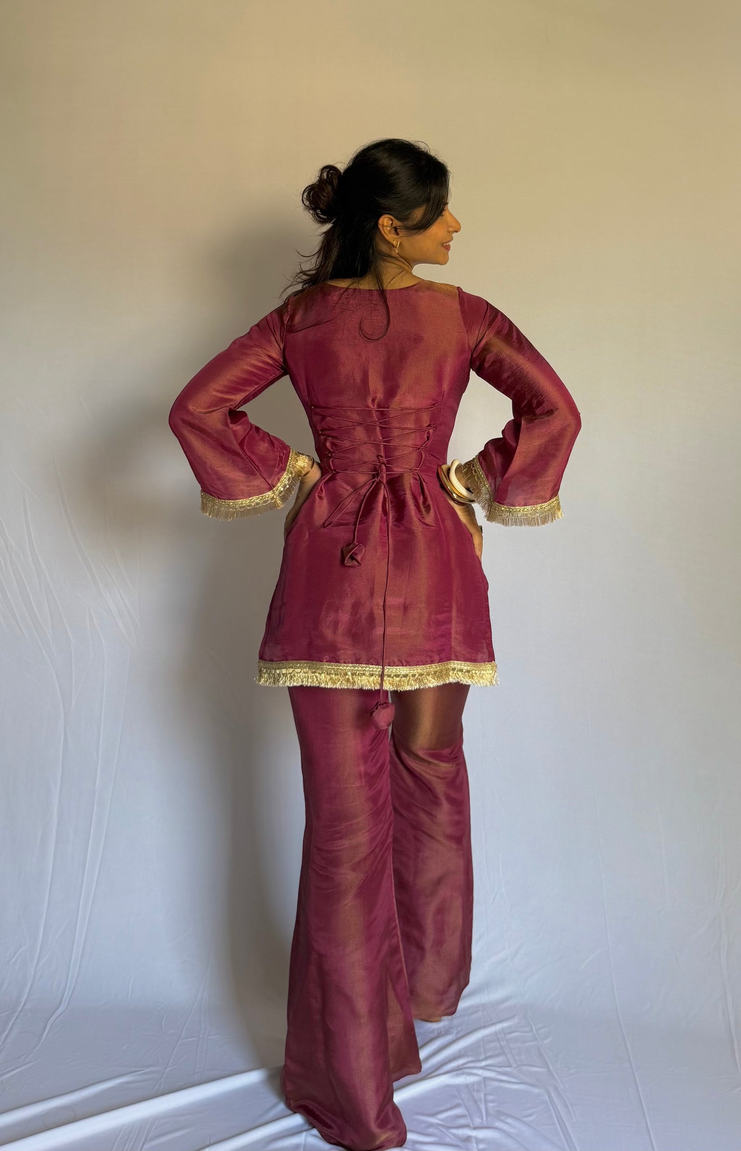 Maroon Patakha kurti and dupatta