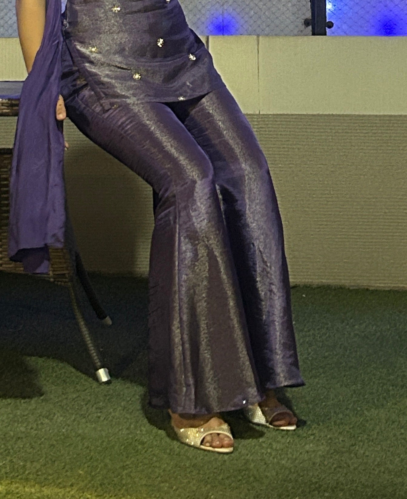Purple bell bottom pants