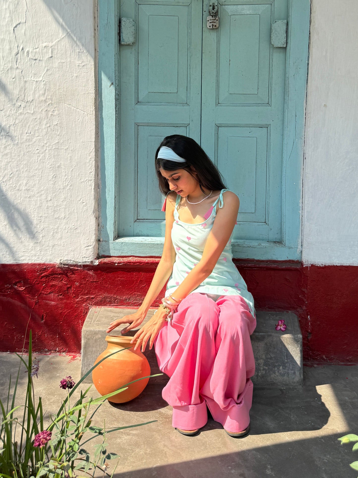 Rekha kurti dupatta sleeveless (2 piece)