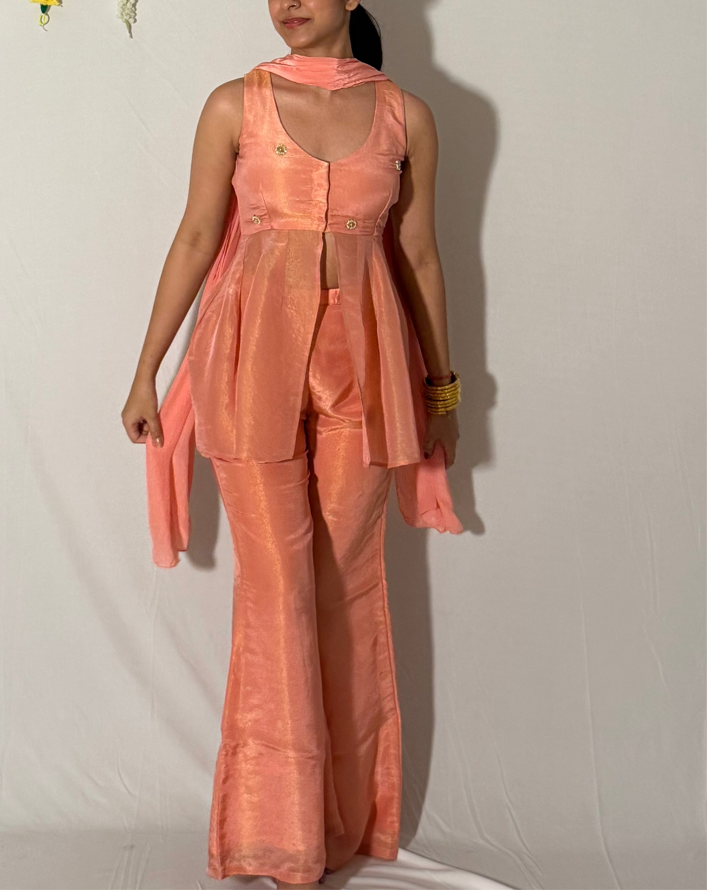 Peach bell bottom pants