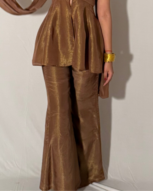 Brown bell bottom pants