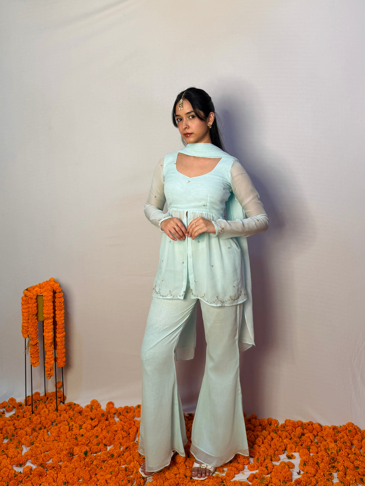 Rajkumari Peplum Set - Blue