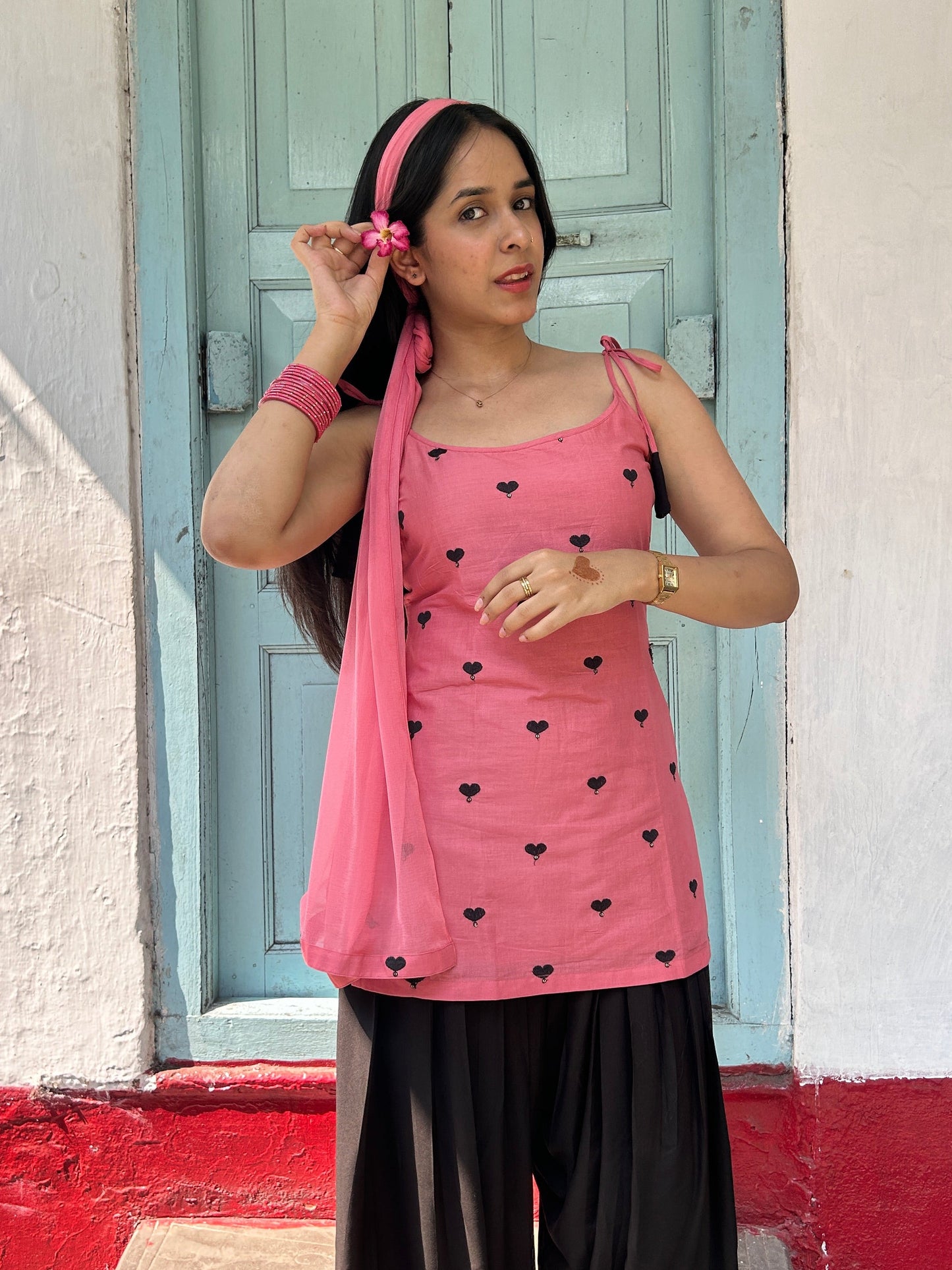 Seema kurti dupatta sleeveless (2 piece)