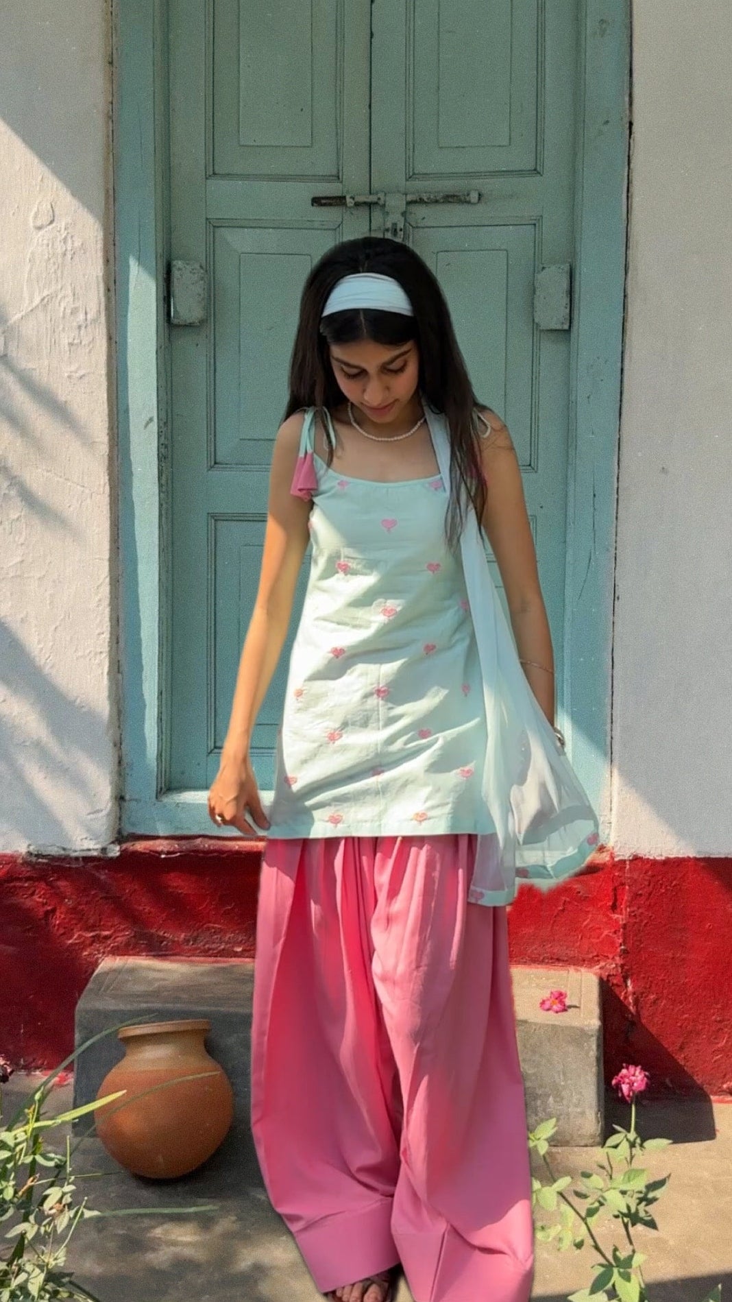 Rekha kurti dupatta sleeveless (2 piece)