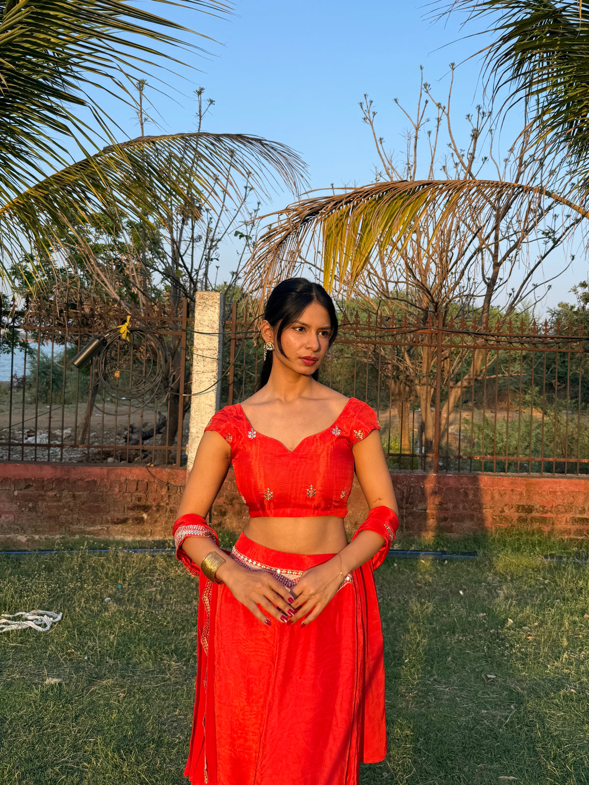 Mastani Lehenga Set - Orange