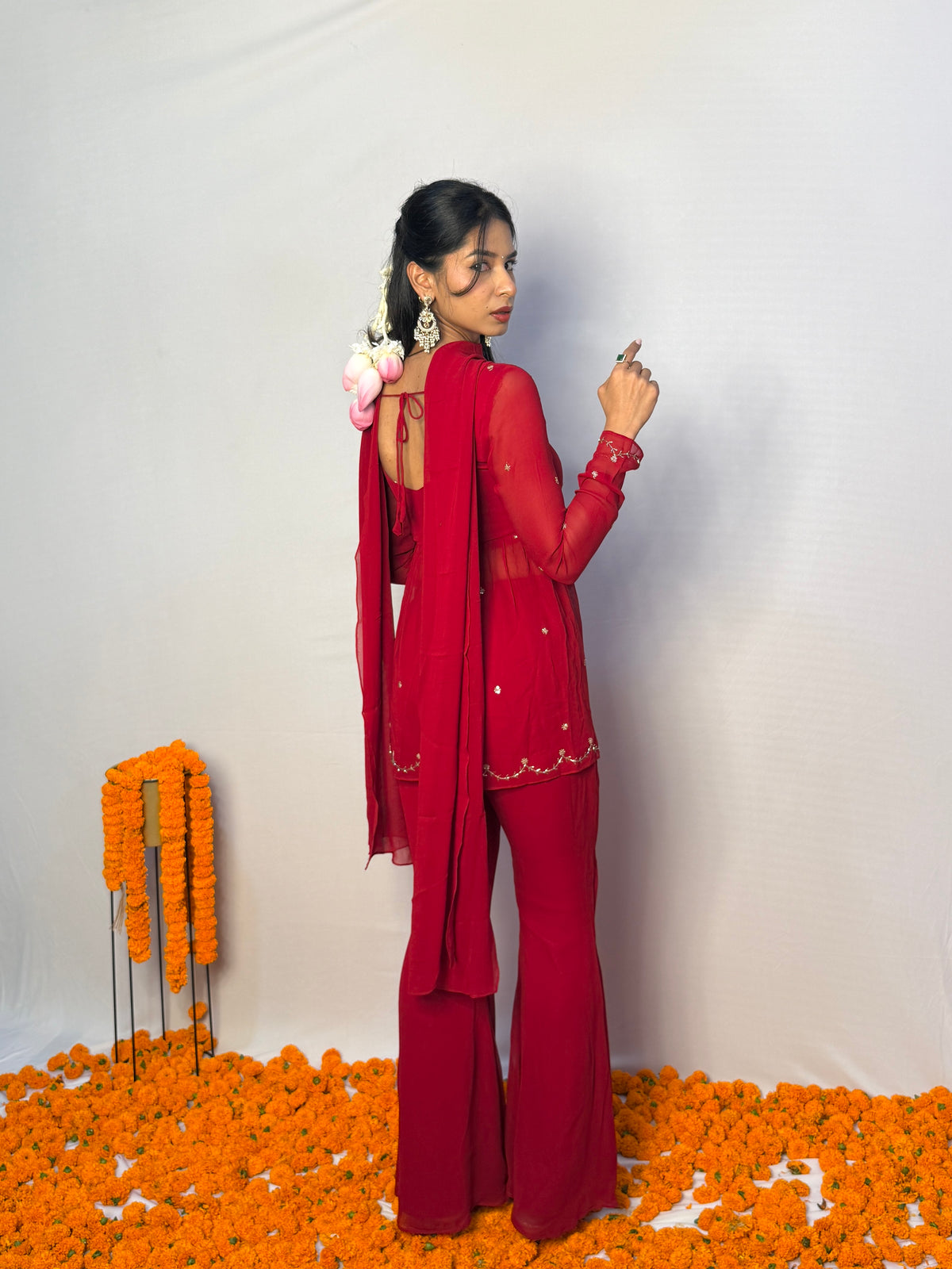 Rajkumari Peplum Set - Red
