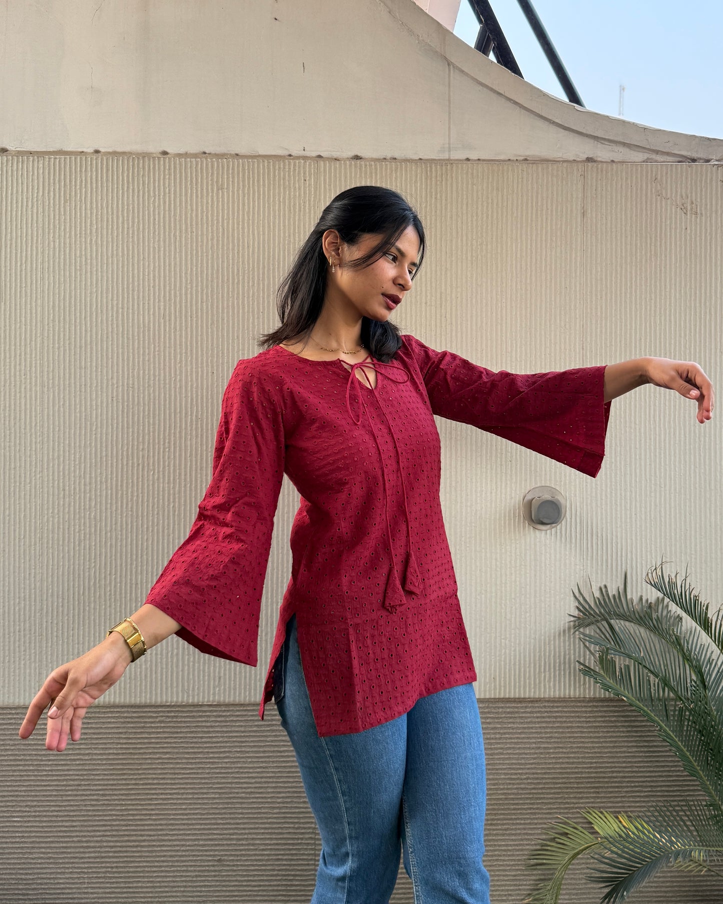 Full sleeves Sham short kurti