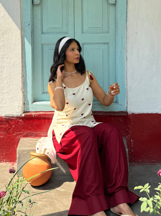 Kavita kurti dupatta sleeveless (2 piece)