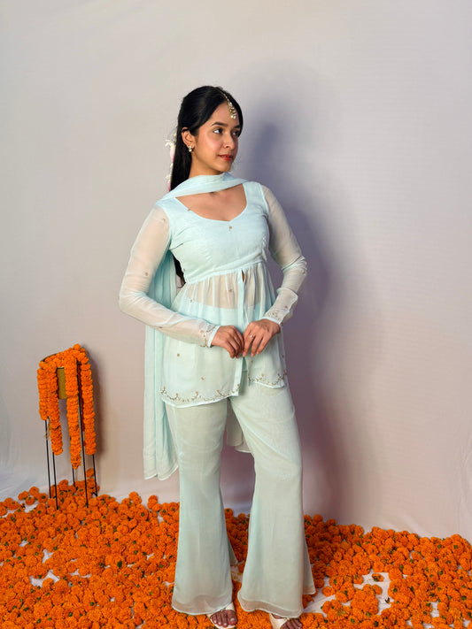 Rajkumari Peplum Set - Blue