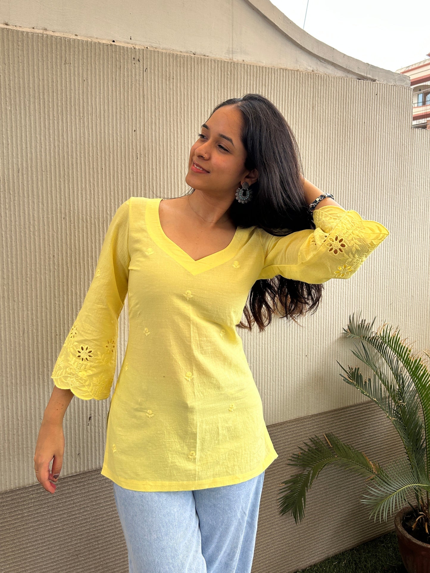 Peela Colada corset short kurti