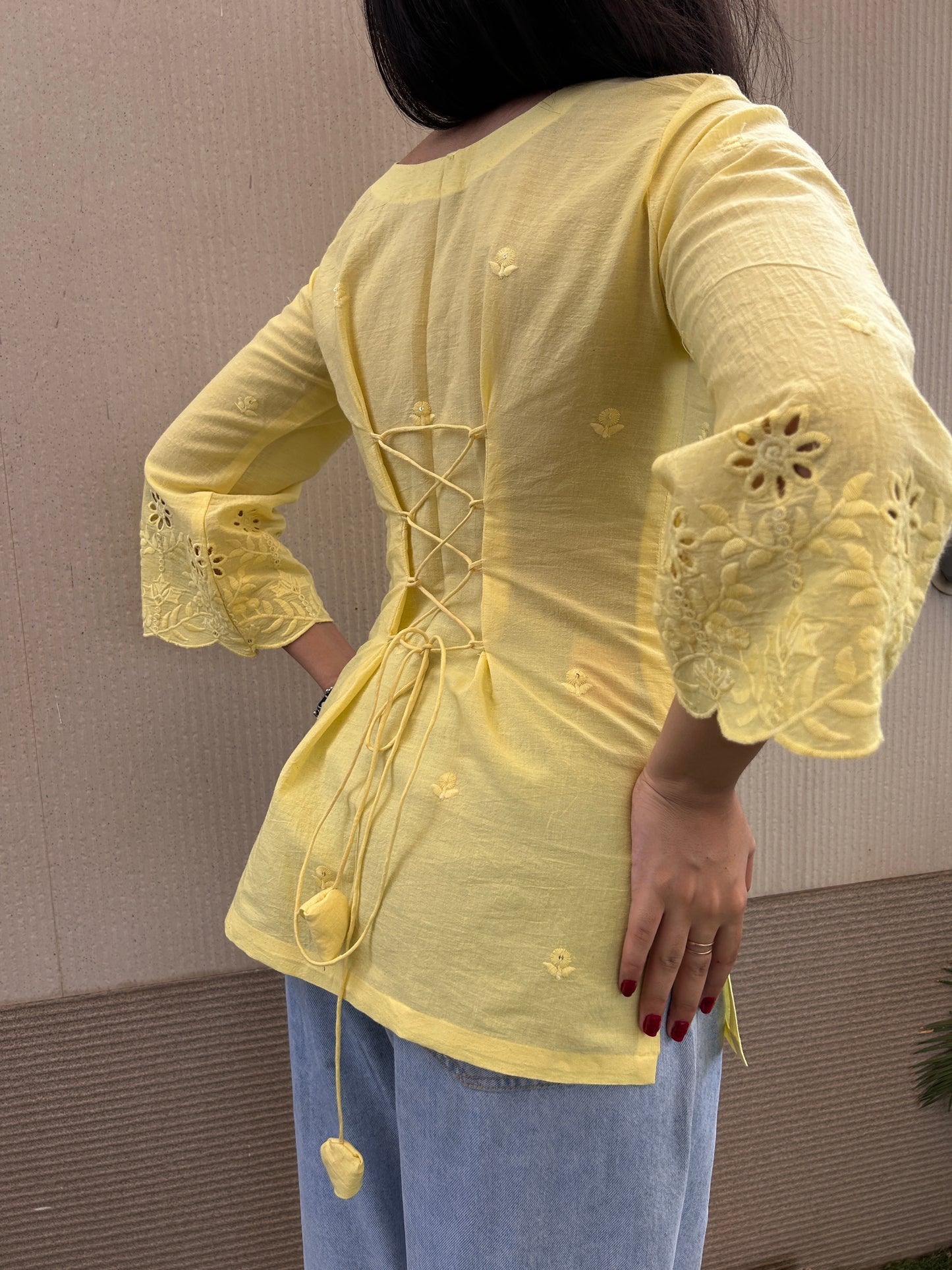 Peela Colada corset short kurti