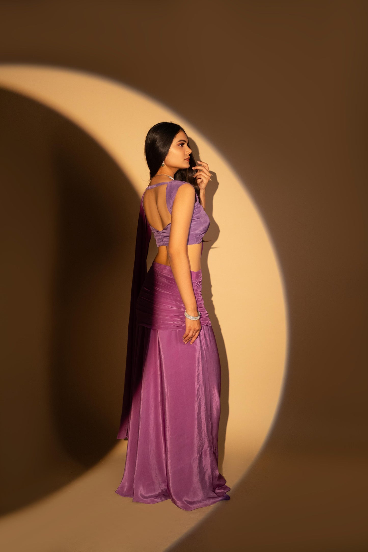 Purple Drape saree