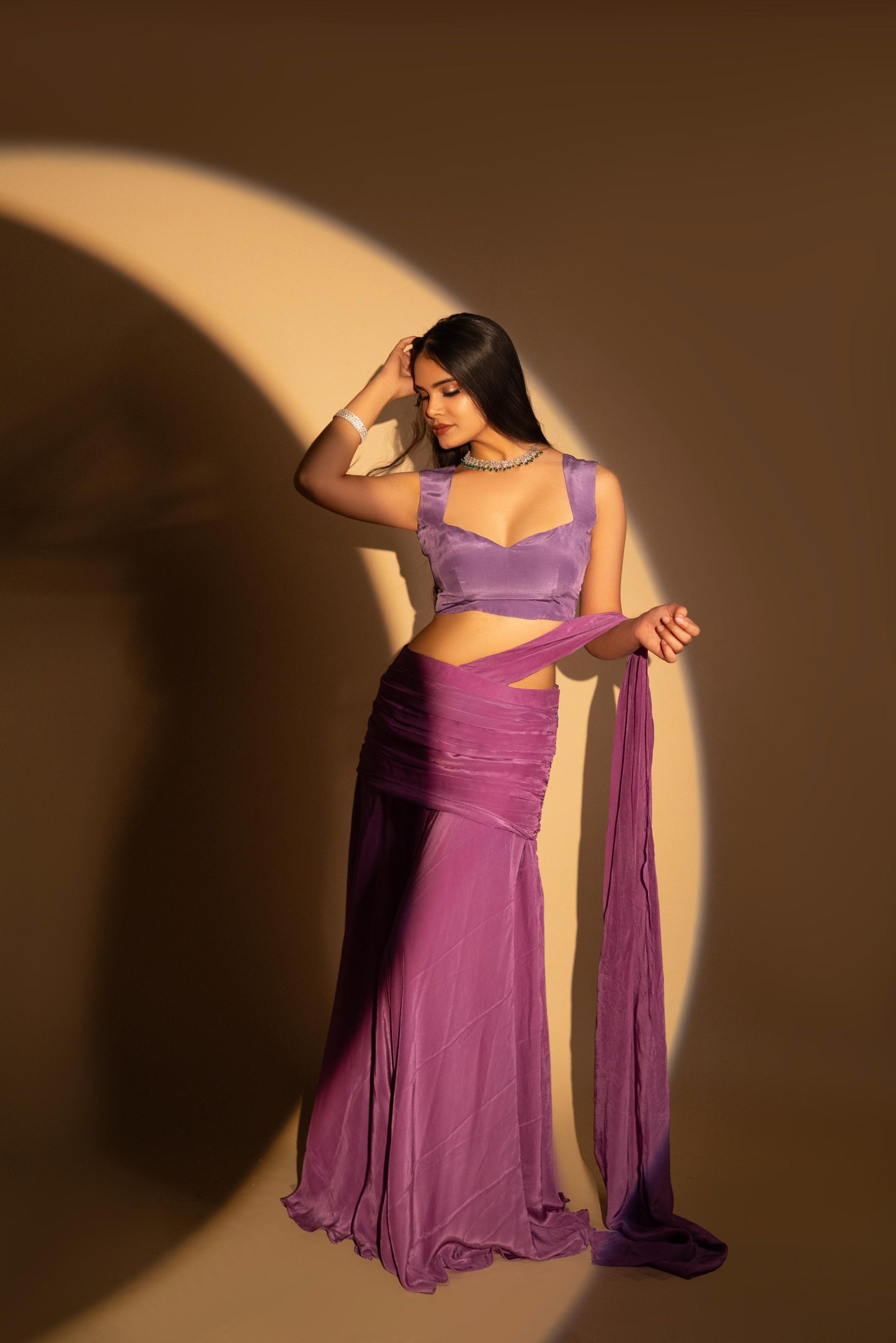 Purple Drape saree