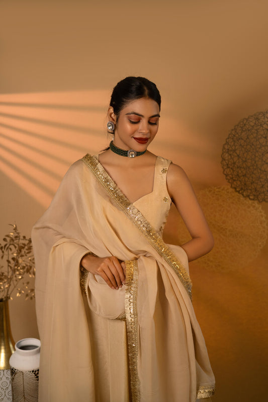 Beige Swirl Kurta set