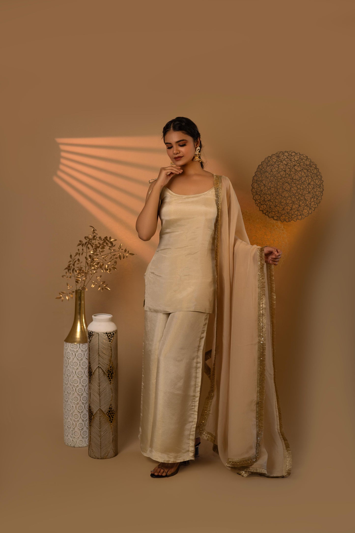 Knotty kurti dupatta pants set