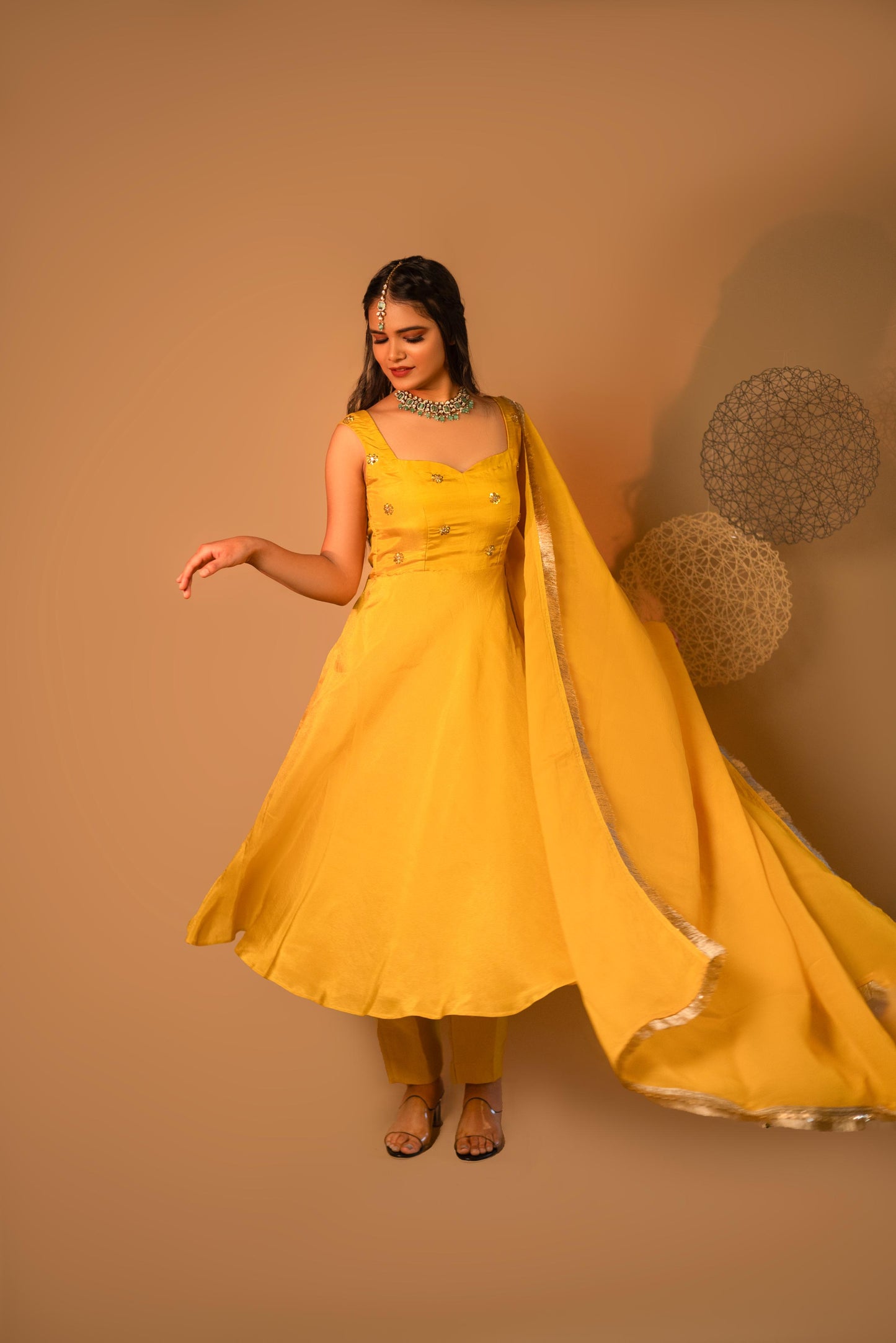 Yellow Swirl Kurta set